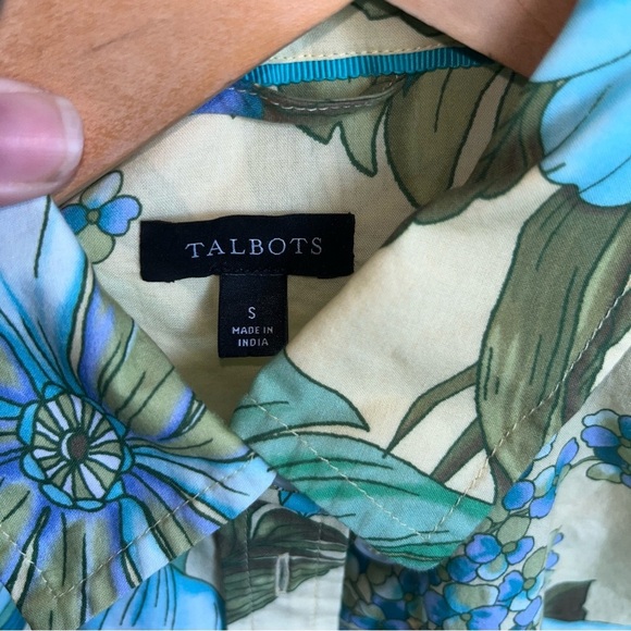Talbots Green Floral Palm Button Down - Picture 6 of 6